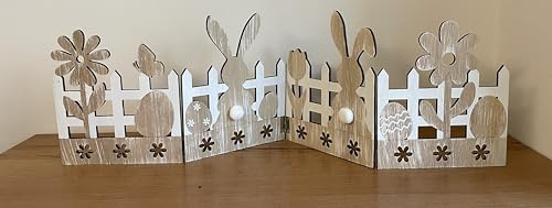 khevga Decorazione Pasquale - Decorazione per Pasqua, Decorazione da Tavolo con Coniglietto Pasquale in Legno, Decorazione Primaverile per davanzale, credenza e Tavolo Pasquale, amorevolmente