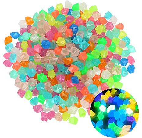 ZOLULA Dekosteine Kieselsteine 300 Stück/Packung 14mm künstliche Kopfsteinpflaster Home Dekors Glühende Kieselkies Garten Leuchtende Stein Garten Dekoration (Color : B)