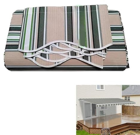 Manual Retractable Patio Awning Fabric Replacement Window Awning Cover Waterproof Shade Sunshade Shelter Canopy Sun Shade Canvas for Yard Deck,without Frame(Size:2.5x2m,Color:Stripe)
