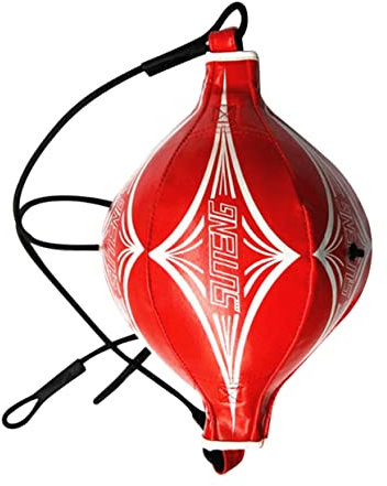 Happyyami Speedball Doppelköpfiger Boxball Doppelte Endstanzung Beutelanker Mit Doppeltem Ende Kinnriemen Für Hockeyhelm Boxreflex Hüpfball Boxball Sandsäcke Sandsack Boxen Aus Dem Ballon
