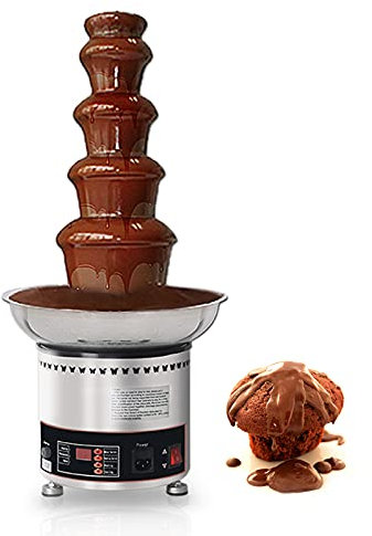 AINITAIFENG Electric 4/5/6/7 Tires Chocolate Fondue Fountain Automatic Chocolate Melter Warmer Heater Chocolate Waterfall Tower for Wedding Graduation Party Restaurant Gift (6 Tier)
