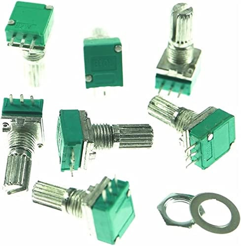DSZUJTYROP Industrielle Schalter 5 Stück RK097N B5K B10K B20K B50K B100K 5K 10K 20K 50K 100K mit einem Schalter Audio 3-poliger Welle 15 mm Verstärker Dichtung Potentiometer Schalter (Size : 10K Ohm)