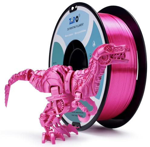 ZIRO Silk Filament PLA 1.75mm, Seide 3D Druck Filament, Glänzendes PLA 1kg, Passend für Die Meisten FDM Drucker, Maßgenauigkeit +/- 0.03mm, Rose