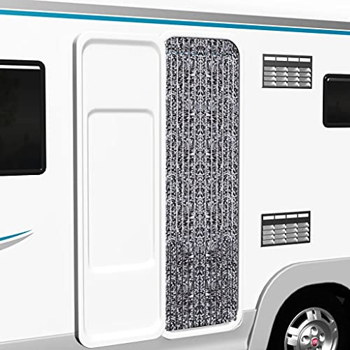 ZEYUAN Insektenschutz-Vorhang, Fliegenvorhang, Fliegenschutz Tür, Balkontür Fliegengitter, Fiegengittertür, Braun und Beige 120x220 cm Chenille