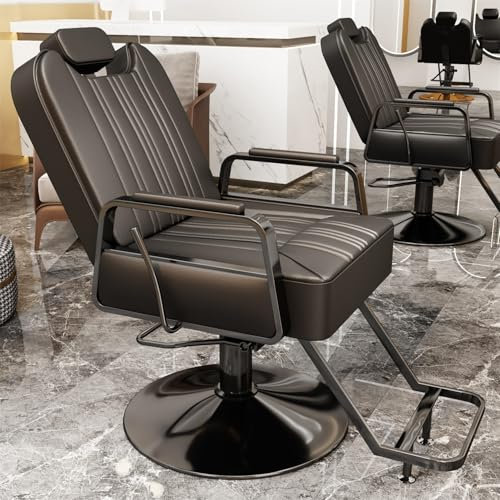 WSNCXFW B,Liegender Friseurstuhl, 360° drehbarer Friseurstuhl mit Verstellbarer Kopfstütze, 90°-135° verstellbar, robuster hydraulischer Liegestuhl