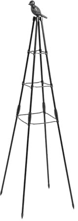 Dzaayediiy Traliccio rettangolare in metallo nero da 200 cm, per piante rampicanti, supporto per piante rampicanti, supporto per piante rampicanti per viti e fiori, torre per pomodori