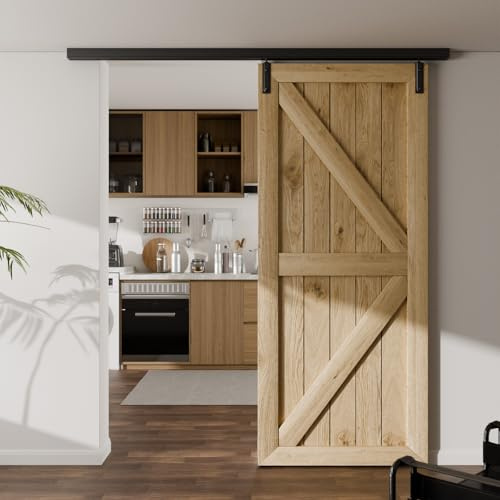 TSMST Ensemble complet de système de porte coulissante à montage au plafond 182cm Ensemble de porte coulissante avec rail de guidage et accessoires de porte coulissante