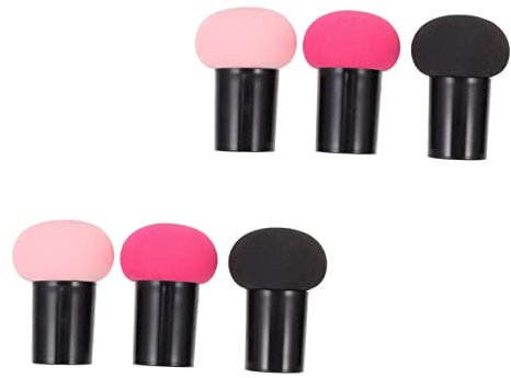 BELLIFFY Makeup Sponges Hydrophilic Polyurethane Material Mushroom Shape 6pcs with Strong Grip and Delicate Touch for for Wet and Dry Foundation Application for Women and Girls