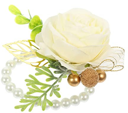 SHOWERORO Blumenarmband Für Hochzeit Rustikales Brautjungfern-Accessoire Künstliche Blumen Für Brauthand Dekoratives Armband Für Bräute