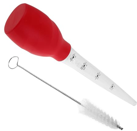 Alipis Baster Versatile Oil Extraction Tube Small Baster Turkey with Cleaning Brush Silicone for Cooking and Baking for Beef and Turkey