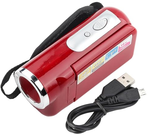 Kinder 16X HD Digital Videokamera Camcorder mit TFT LCD Bildschirm Spielzeug Kinderkamera Digitalkamera Tragbare Kamera Spielzeug Geburtstag für Jungen Mädchen (Rot)
