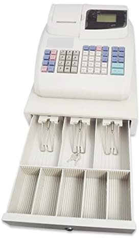 IUBGFTO Registrierkassen, englische Version, mit Schublade, elektronische Registrierkasse mit 48 Tasten für kleine Unternehmen, Einzelhändler, Supermärkte, Convenience Stores, Schwarz (Schwarz)