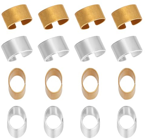 PH PandaHall 240pz Ciondoli Rettangolari Scorrevoli Clip per Corda Pelle Perline Sciolte Foro Grandi Clip di Bloccaggio per Bracciale 6.5x4mm per Gioielli Collane Bracciali, Argento/Oro