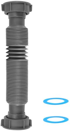 QruiLanTu Tuyau d’évacuation Flexible 1½ pour évier,Tube de vidange Extensible 25,4 à 62 cm,rallonge réglable sous évier en PP épaissi pour Cuisine,Salle de Bain et Camping-Car(1 pièce)