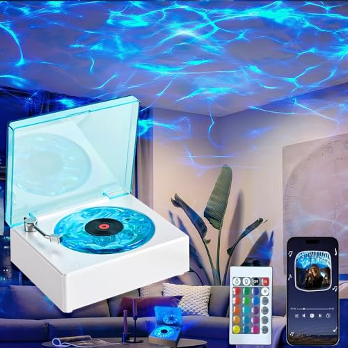 Galaxy Projector Star Projector, 16 Colors Ocean Wave Projectors, Bluetooth Sensory Lights Ocean Lamp with Remote Control, White Noise, Rechargeable Night Light Projectors for Bedroom/Party/Game Rooms