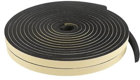 Weather Stripping Door Seal Strip, Window Seal Door Weather Stripping for Soundproofing Insulation Adhesive Weatherproof Seal for Windows, Sliding Doors & Door Frames (Black/1/2 in x 1/4 in)