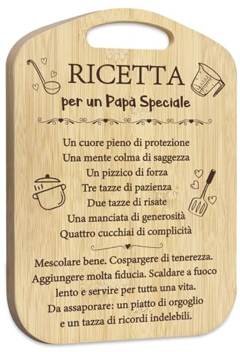 LUXHOMY Regalo Papa Natale, Idee Regalo Festa del Papà Tagliere in Bambù, Regali per Papa Uomo Natale Compleanno Utili, Regali Papà da Figlia Figlio
