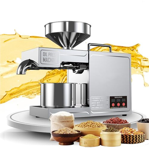 Hynbdes máquina automática de prensa de aceite eléctrica, máquina de prensa de aceite esencial, extractor de aceite de nuez de acero inoxidable 304, semilla de prensa caliente en frío