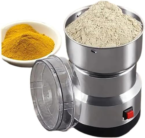 Electric Grain Mill, 300g Stainless Steel Grinder Machine for Vanilla Flour, Grains, Roots - High Performance Commercial Motor Grinding Stone Mill