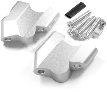 Kit Sollevamento Morsetto Rialzo Manubrio Per Ducati Desert X DesertX 2022 2023 - Adattatore Per Morsetto Supporto Per Piattaforma Sollevatrice. Manubrio(Argento)