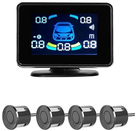 Macchina Sensori Di Parcheggio Kit Assistenza Alla Retromarcia Radar Posteriore Per Auto Rilevatore Elettronico Parktronic(Nero,8)