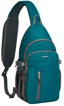 WATERFLY Small Crossbody Sling Bag: RFID Sling Backpack Chest Bag Travel Shoulder Multiple Pockets Hiking Daypack for Man Woman
