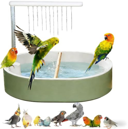 Bird Shower Fountain For Cage - Automatic Water Circulation With 26 Water Outlets | USB Powered Quiet Pump For Cockatiel, Budgies, Lovebird For Small & Medium Birds Like Conure, Parakeet