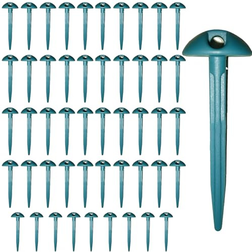 50Stück Heringe Kunststoff, 8,5 cm Stabile Vorzeltteppich Heringe mit Pilzkopf, Zeltheringe für Vorzeltteppich, Campingzelt, Garten Unkrautmatte & Markise