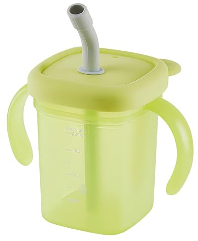 Sippy Cup for Adults Beakers for Elderly 310ml Spill Proof Adult Sippy Cup with Straw Plastic Dysphagia Cups with Dual Handle and Lid for Kids Elderly