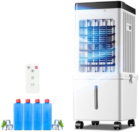 VLites Ventilador con refrigeración por agua, mando a distancia, enfriador de aire móvil