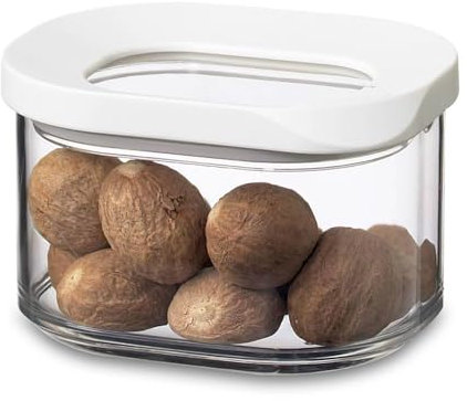 Mepal - Recipientes para Alimentos Modula Mini - Caja de almacenamiento Transparente con Tapa - Organizador de Cocina y Caja de Almacenamiento de Plástico - Apilable y Hermético - 175 ml - White