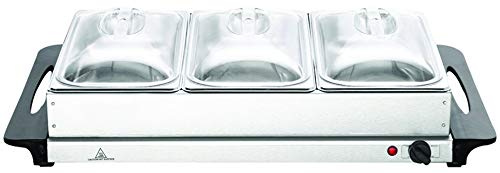 Kingavon BS100 3-Pan Stainless Steel Buffet Server and Warming Tray