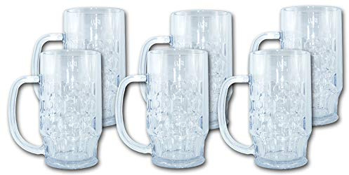 ORDENO Bierkrug 0,3 Liter SAN Kunststoffglas 6 Stück - Hochwertige Mehrweg Bierkrüge im Sparset