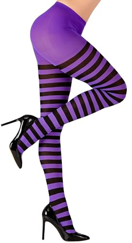 W WIDMANN MILANO Party Fashion - Strumpfhose, gestreift, 70 DEN, Halloween, Faschingskostüme