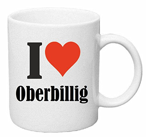 taza para café I Love Oberbillig Cerámica Altura 9.5 cm diámetro de 8 cm de Blanco