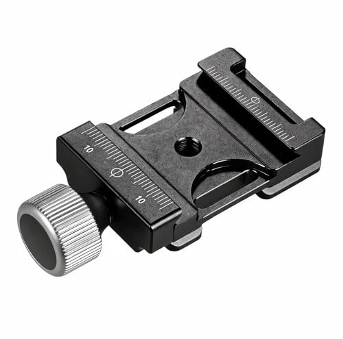 Andoer Mini Adjustable Clamp Aluminium Quick Release Plate Compatible with Arca Swiss QR 38 mm | Aluminum, Compatible with Arca-Swiss QR Plate, 6.5x5x3.5cm