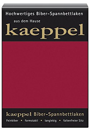 Kaeppel Biber Bettlaken Betttuch 180-200x200 cm Spannbettlaken 14 Farben Uni Öko, Farbe:Karmin