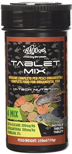 Haquoss Tablet Mix Mangime in Pastiglie affondanti per Pesci Pulitori da Fondo e Vetro, 250 ml/90 gr