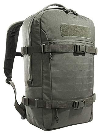 Tasmanian Tiger TT Modular Daypack XL Molle-kompatibler Tages-Rucksack, Leichter Wander-Rucksack mit Trinksystem-Vorbereitung 23 Liter Volumen (Steingrau-Oliv IRR)