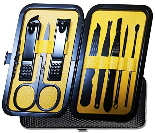 Manicure Pedicure Kit Nail Clippers Set 18 in 1 High Precision Stainless Steel Cutter File Sharp Scissors for Men & Women Fingernails & Toenails Vibrissac Scissors with Stylish Case (Ginger_8 in 1)