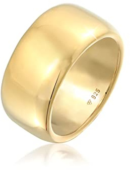 Elli Ring Damen Bandring Breit Schlicht Trend 925 Silber