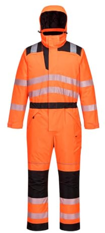 Portwest PW3 Warnschutz-Winter-Overall, Orange/Schwarz, Größe: M