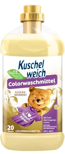 Kuschelweich Colorwaschmittel flüssig für 20 Bunt-Wäschen, hautverträglich, mikroplastikfrei, vegan 1,32 l - Glücksmoment