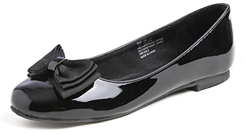 Feversole Women's Round Toe Cute Bow Trim Ballet Flats