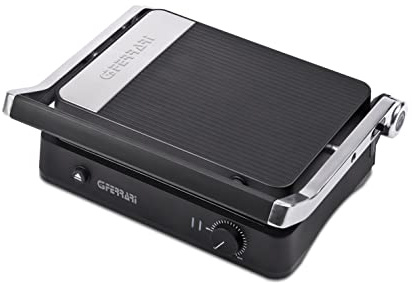 G3 Ferrari G10162 Bistecchiera a Contatto Lavica Black, Antiaderente, 2000 Watt, Nero