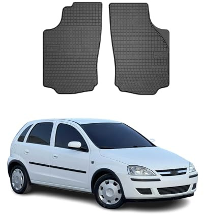 Fußmatten Automatten kompatibel mit Opel Corsa C 2000-2006 OMAC Antirutsch Gummimatten Schwarz