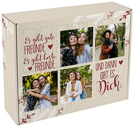 Herz & Heim® Adventskalender für die Beste Freundin zum selbst befüllen/mit eigenen Fotos