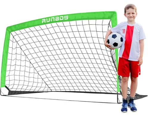 153 x 92 cm Kinder Fußballtor, Faltbar Outdoor Übung Fußballnetz für Garten | klappbar Jugend Indoor fußball tor Sport Spiele erwachsene Training Fussballtor mit Carry Bag für Weihnachten Geschenke