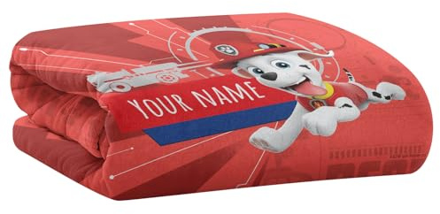 PICANOVA – PAW Patrol Marshall Decke mit Name 150x100cm – Personalisierte Kuscheldecke für Kinder – Premiumqualität Fleecedecke 510g/qm – Unschlagbar Weich Und Gemütlich Schmusedecke