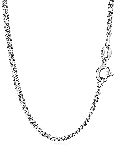 NKlaus Panzerkette aus 925 Silber, 1,6mm breit, anlaufgeschützt, 1 Stück | Für Damen und Herren